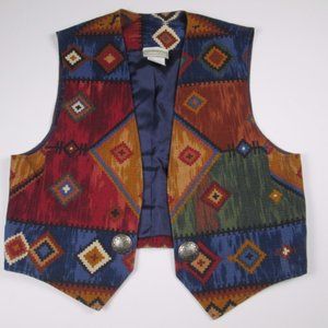 Coldwater Creek Aztec Print Hobo Vest Size Large